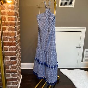 Free The Roses Pom Cotton Gingham Halter Midi Dress by Free purchased on Vici